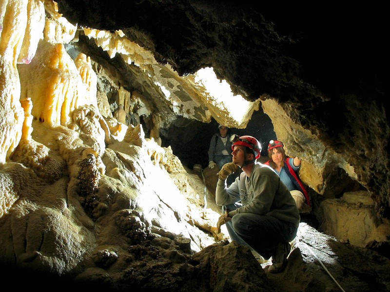Cavers on the Introduction to Caving route.